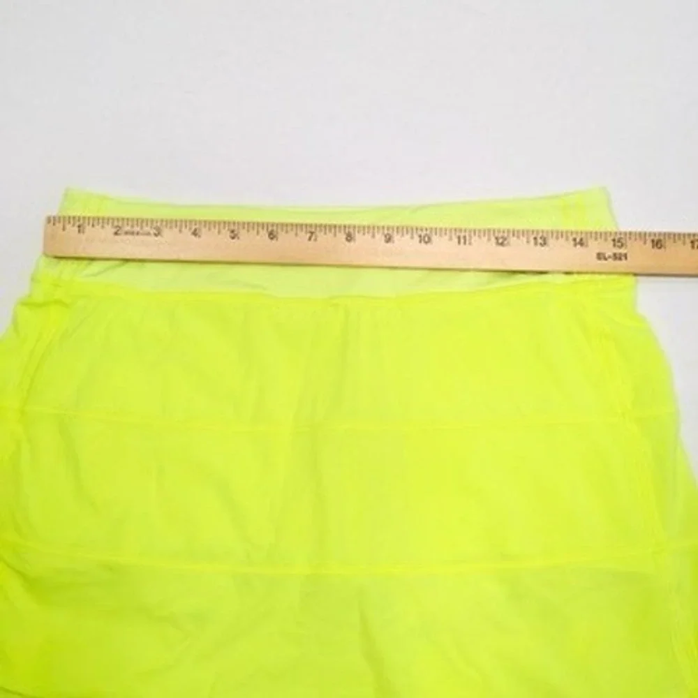 Lululemon‎ Pace Rival Skirt Skort Sz 4 Highlighter Yellow Neon Pickleball Tennis